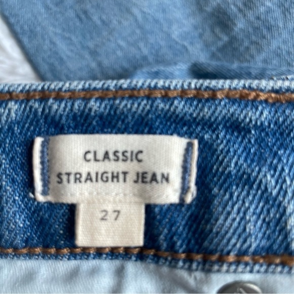 Madewell | Classic Straight Jean, Medium Wash, Distress, 27 - Picture 5 of 13